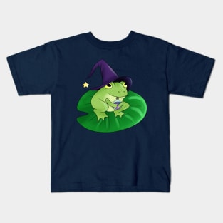 Wizard Frog on a Lilypad Kids T-Shirt